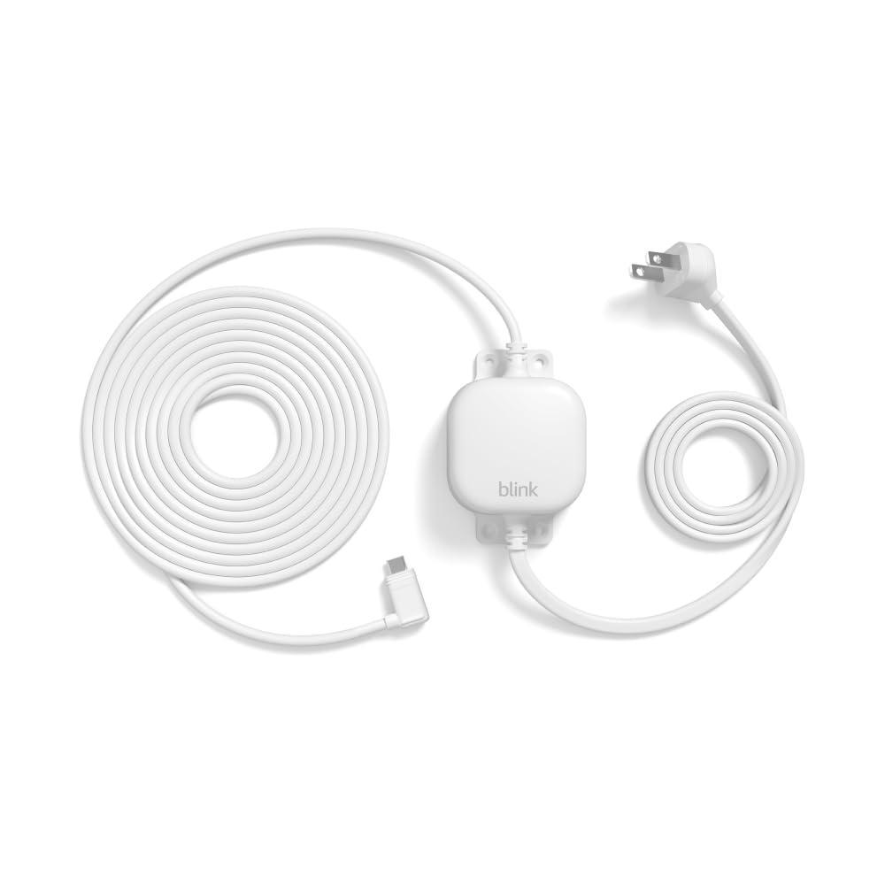 Blink Weather Resistant 13ft Power Adapter for Blink Mini 2, Mini 2K+, Outdoor 4, and Outdoor 2K+ (Black)(White)
