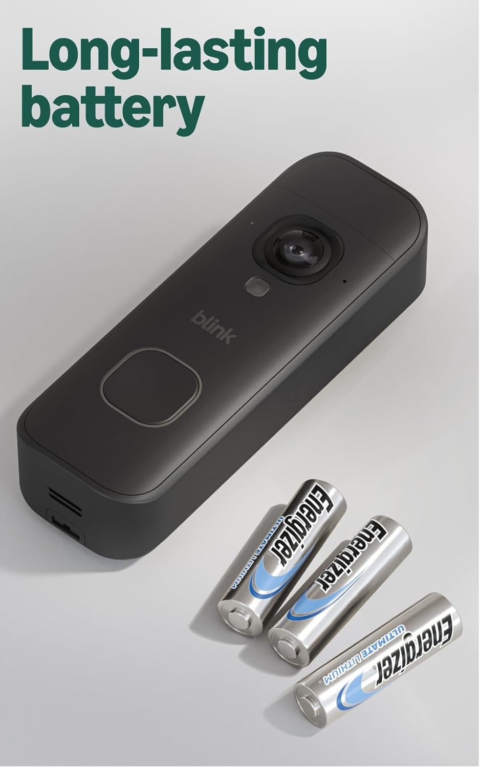 Blink Video Doorbell 2K+ (newest model) with1-Year Basic plan– Head-to-toe HD view, two-year battery life, and simple setup. Sync Module Core included – System (Black)