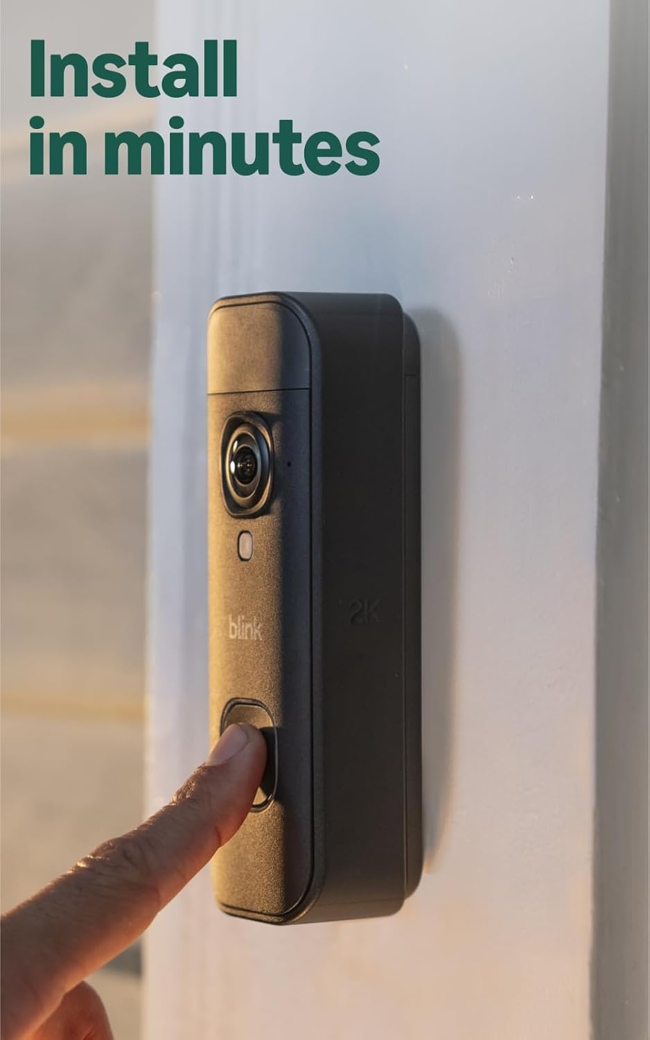 Blink Video Doorbell 2K+ (newest model) with1-Year Basic plan– Head-to-toe HD view, two-year battery life, and simple setup. Sync Module Core included – System (Black)