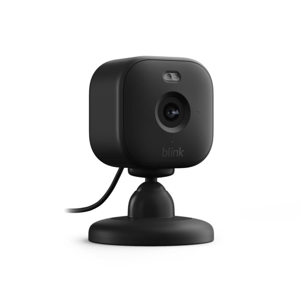 Blink Mini 2 with 1-Year Plus Subscription, 2 Cameras (White) — Plug-in smart security camera, HD night view in color, built-in spotlight, motion detection, Works with Alexa(Black)