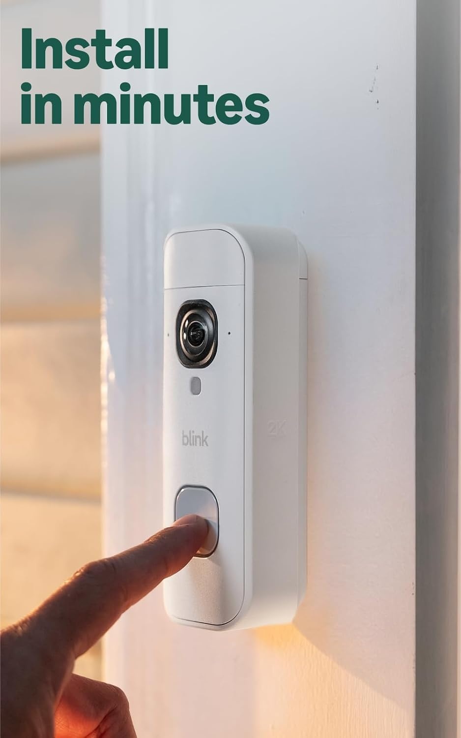 Blink Video Doorbell 2K+ (newest model) with1-Year Basic plan– Head-to-toe HD view, two-year battery life, and simple setup. Sync Module Core included – System (White)